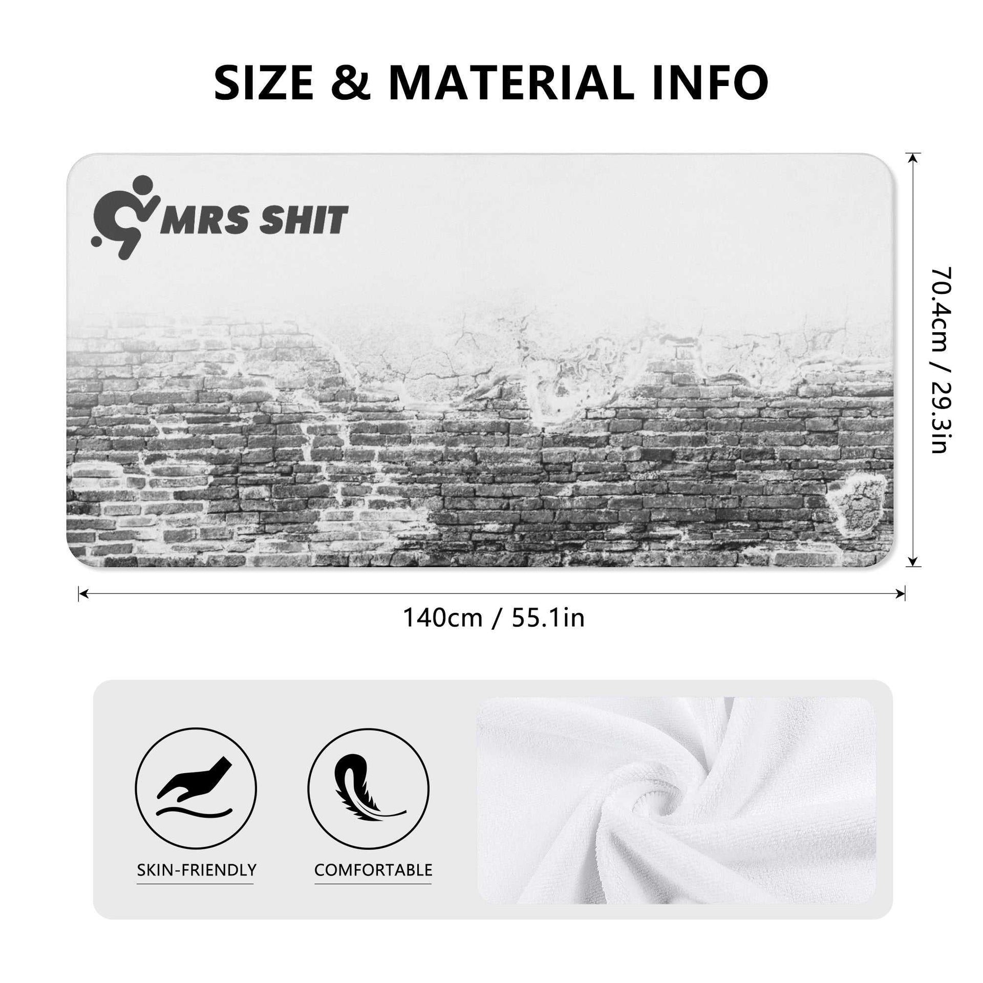 Mrs Shit - Bath / Beach Towel - Brick Wall