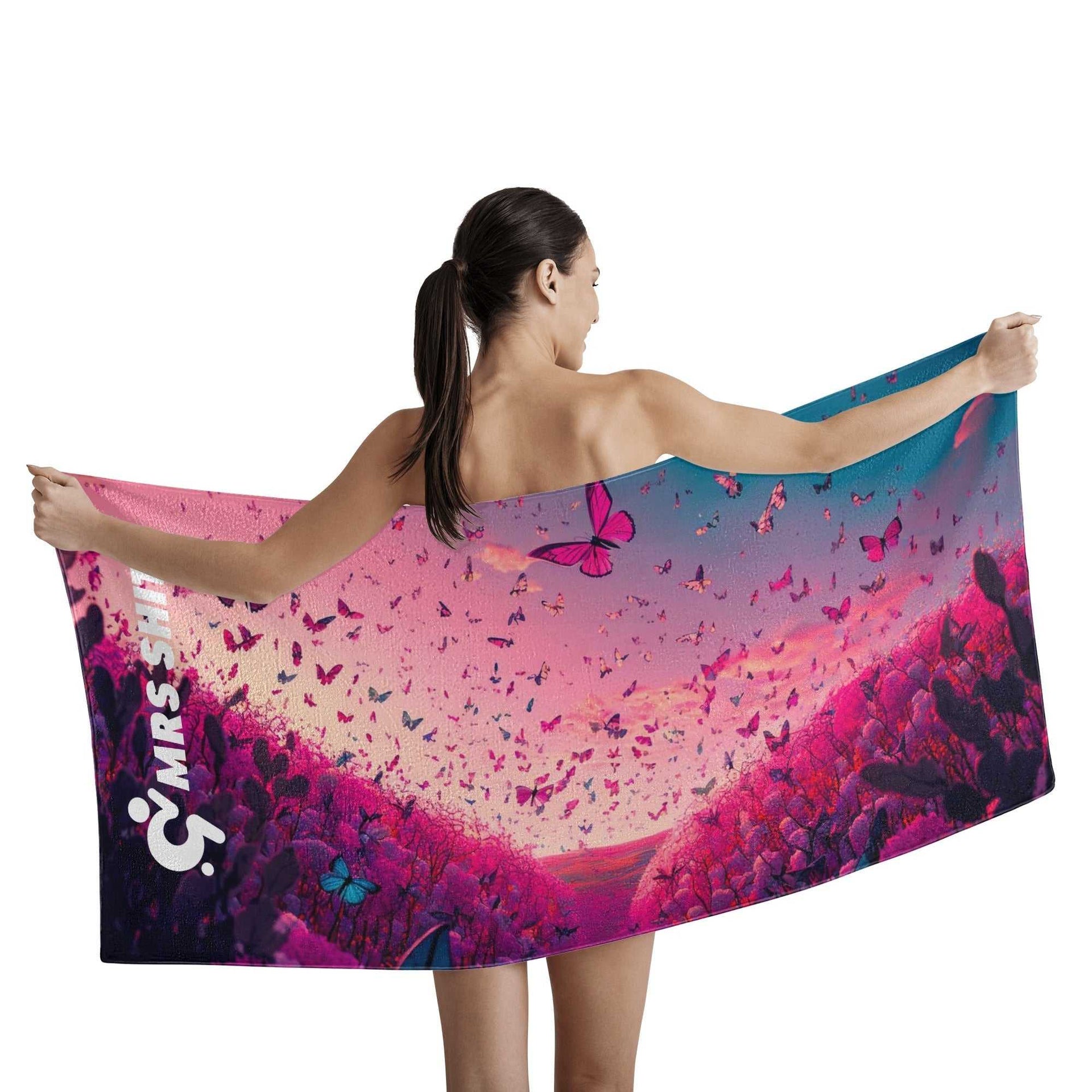 Mrs Shit - Bath / Beach Towel - Butterflies