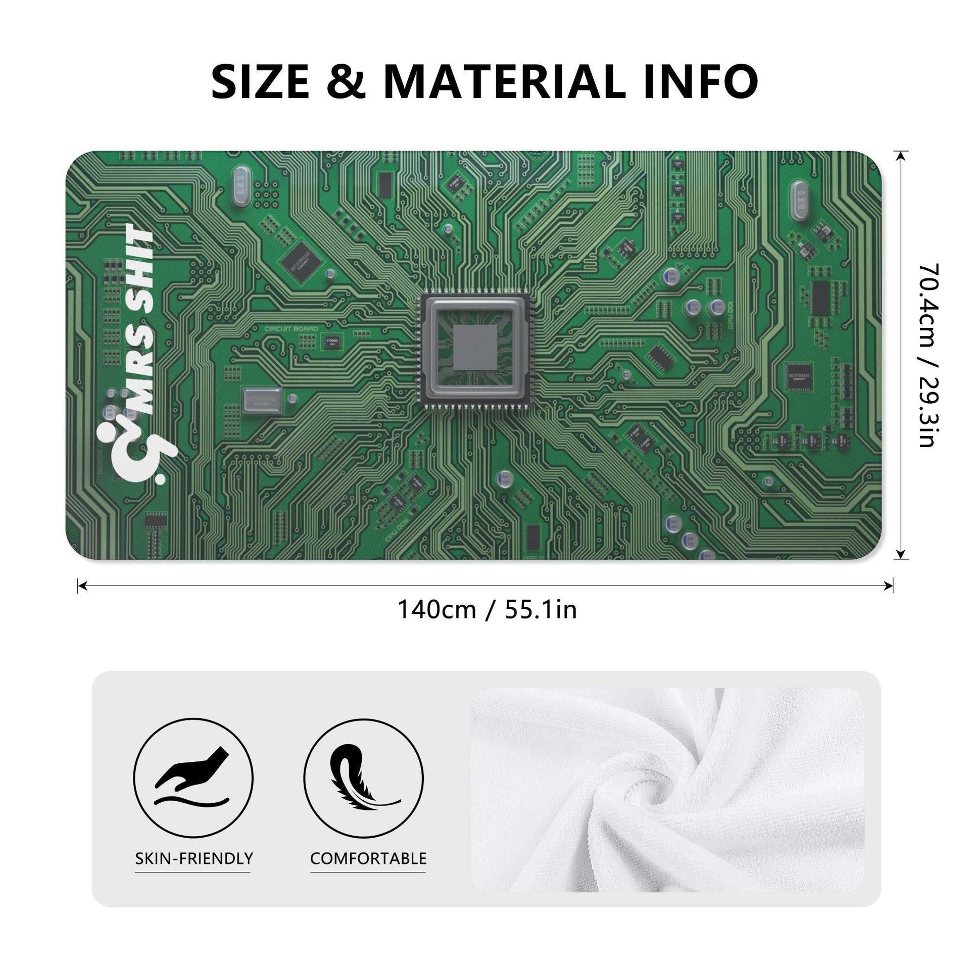 Mrs Shit - Bath / Beach Towel - Computer Circuit