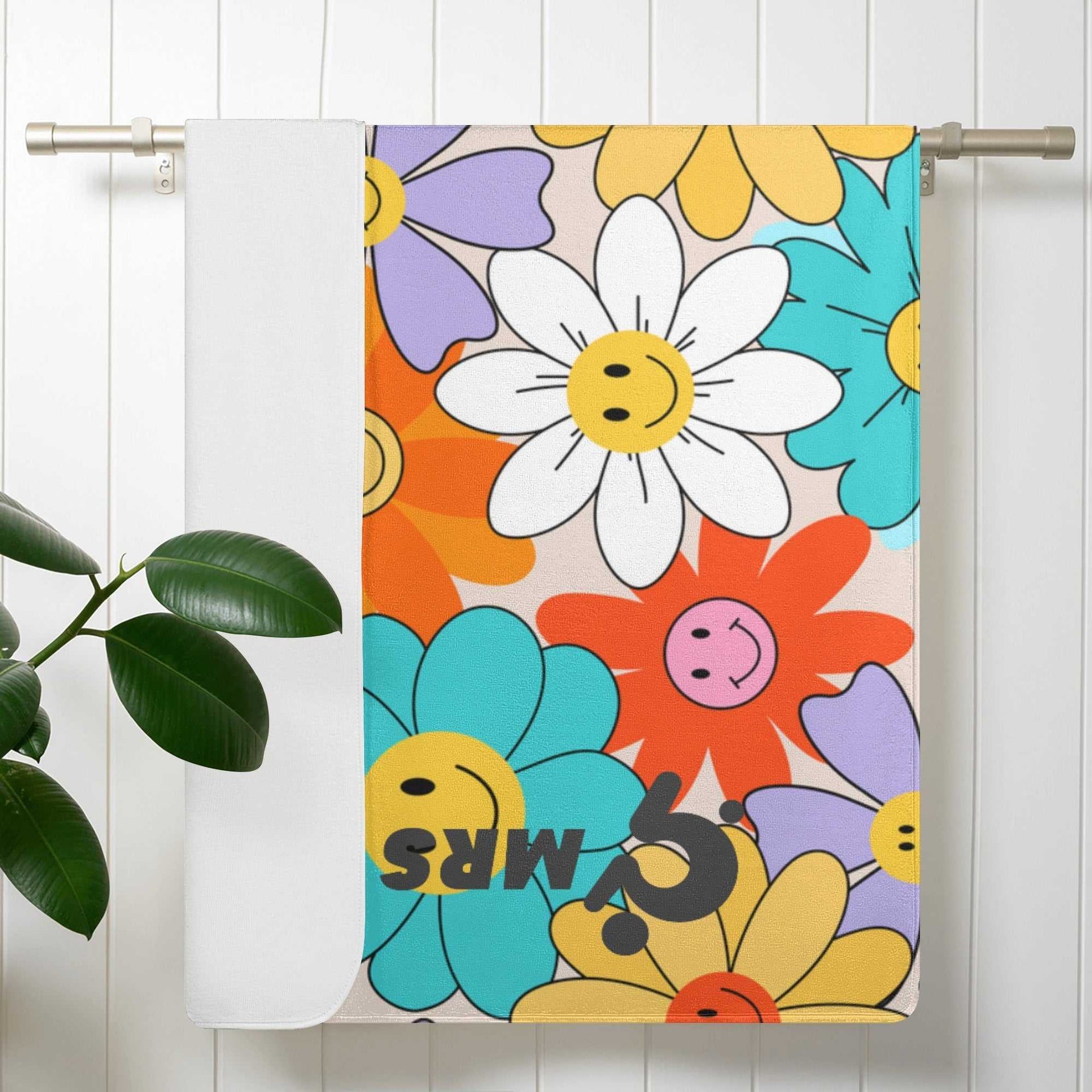 Mrs Shit - Bath / Beach Towel - Flower Power