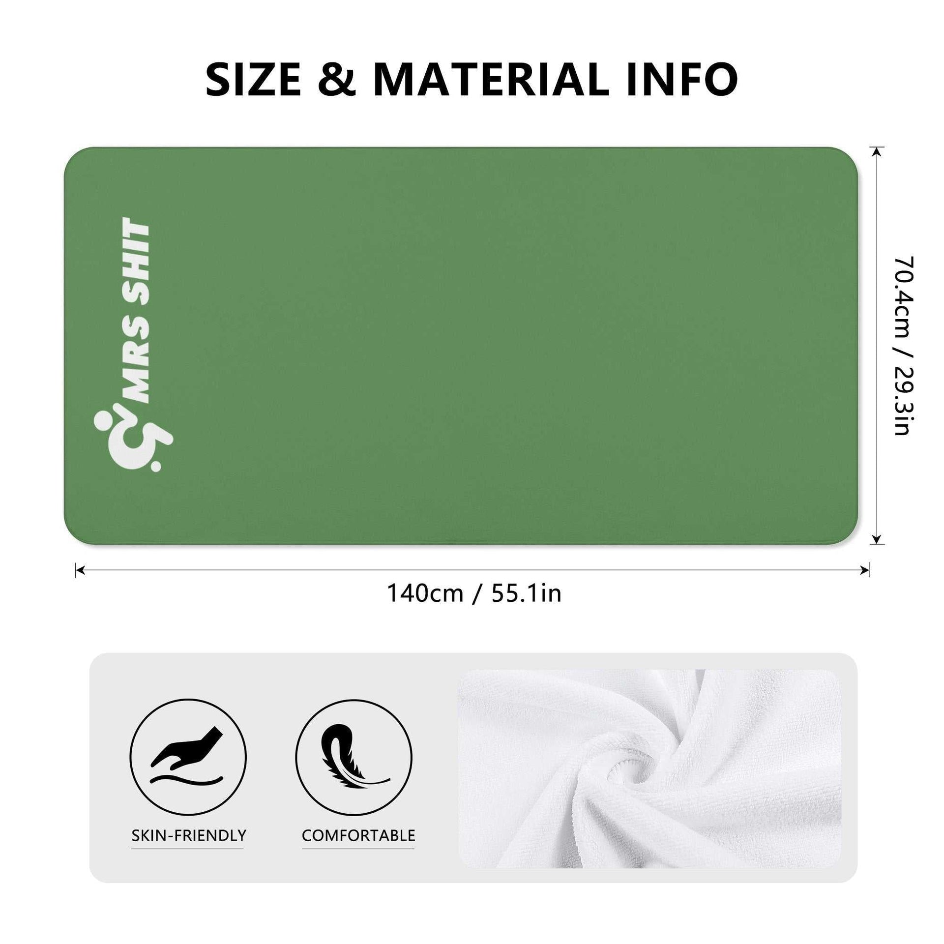 Mrs Shit - Bath / Beach Towel - Pastel Green