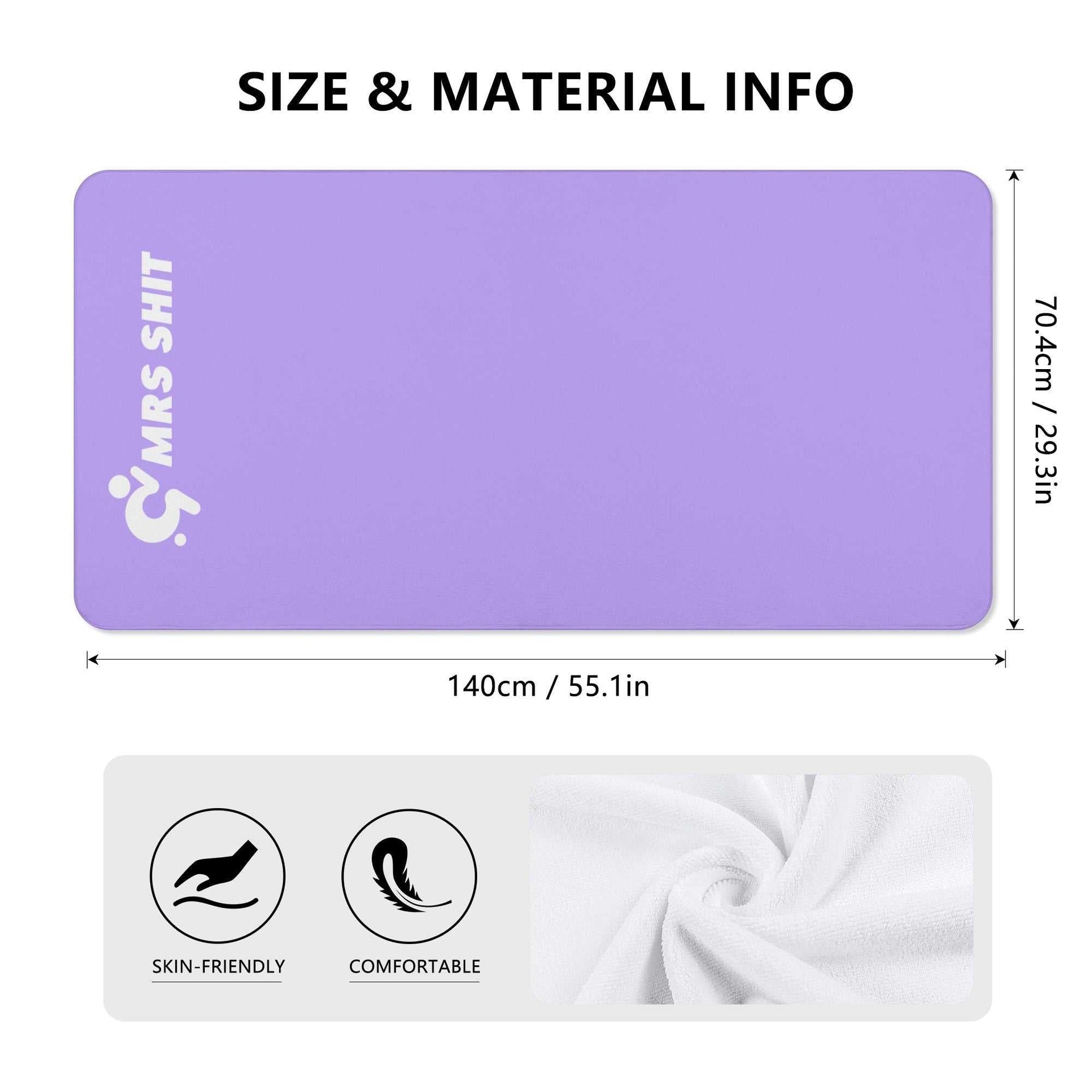Mrs Shit - Bath / Beach Towel - Pastel Purple 2