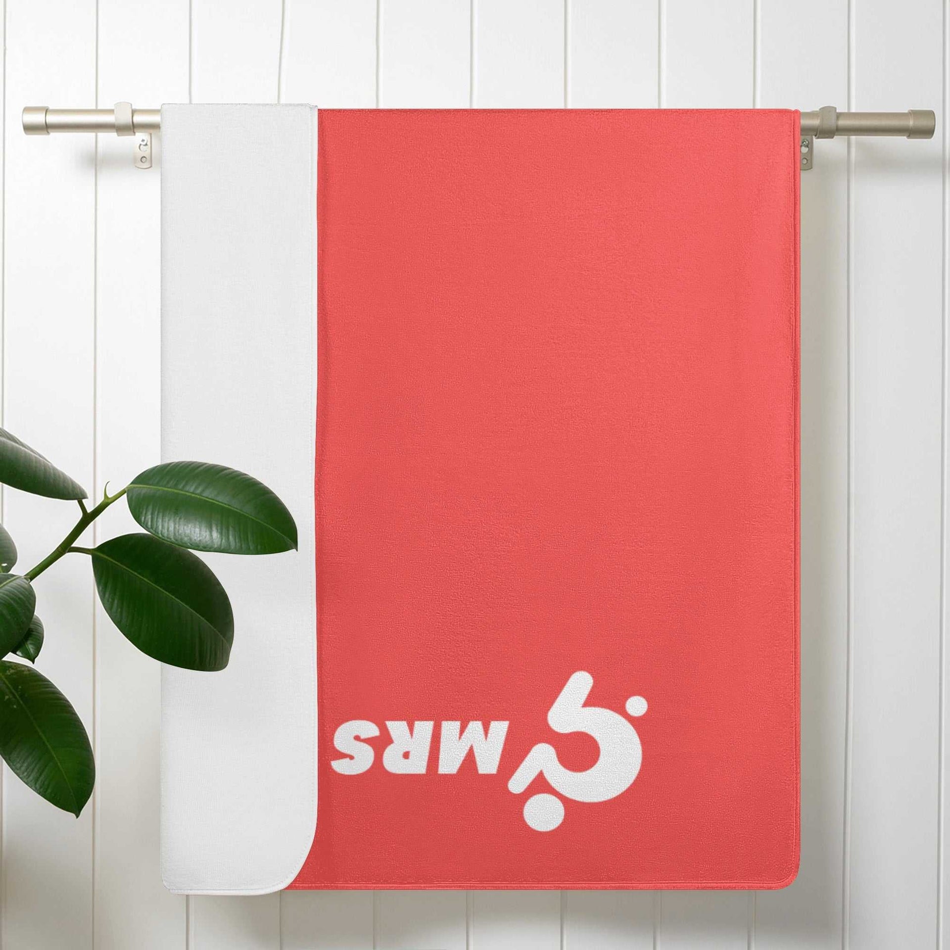 Mrs Shit - Bath / Beach Towel - Pastel Red