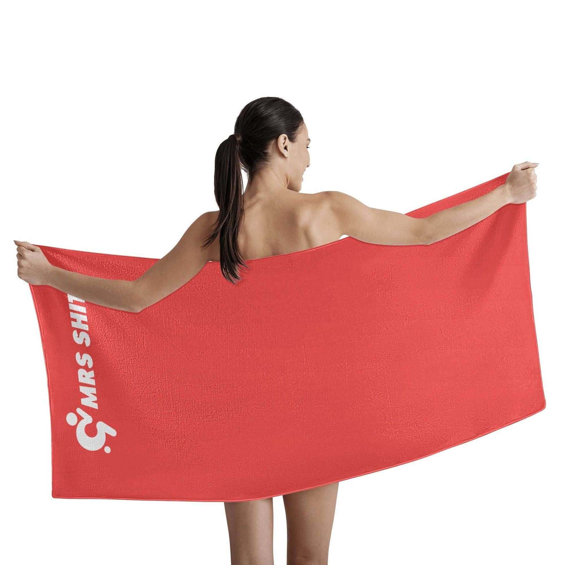 Mrs Shit - Bath / Beach Towel - Pastel Red