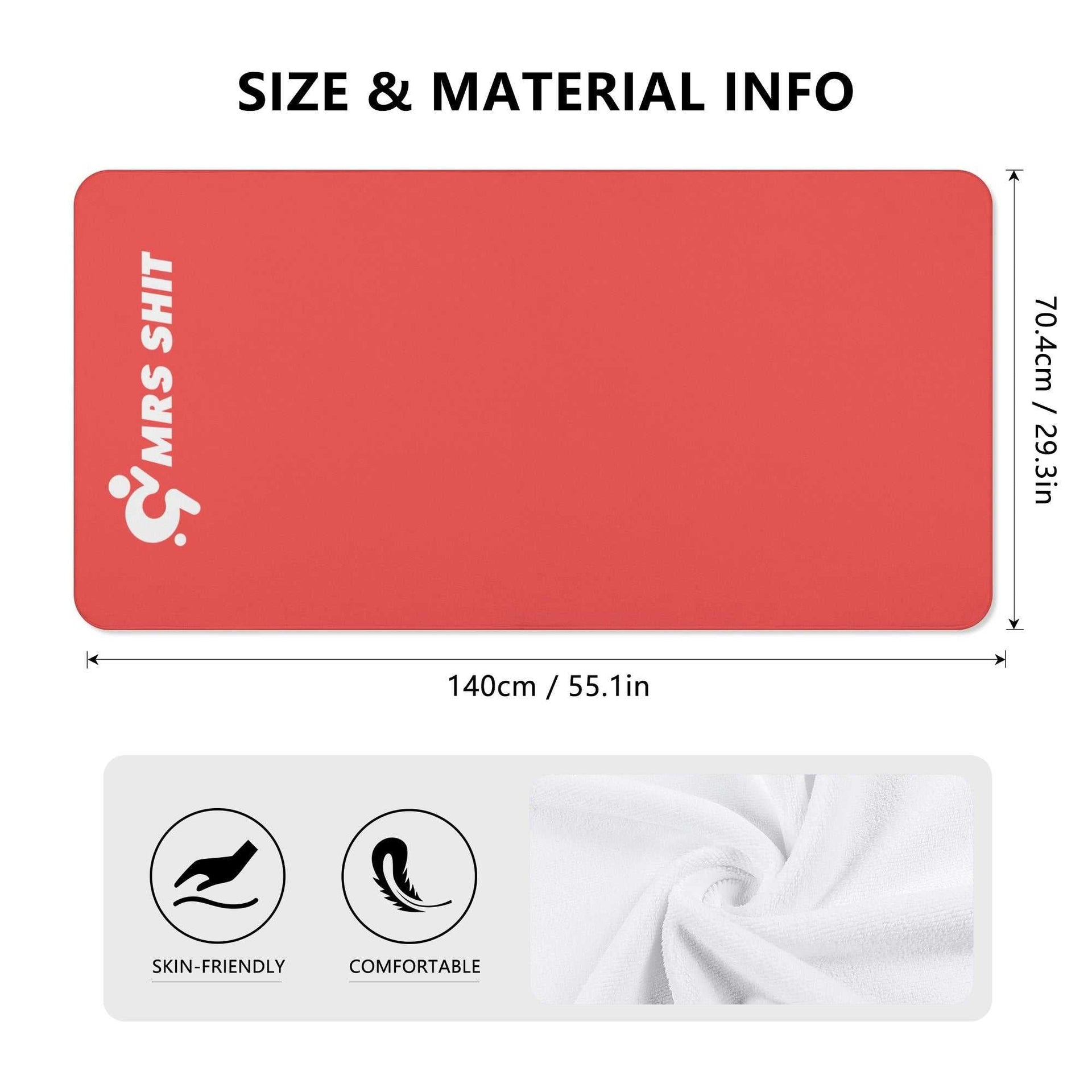 Mrs Shit - Bath / Beach Towel - Pastel Red