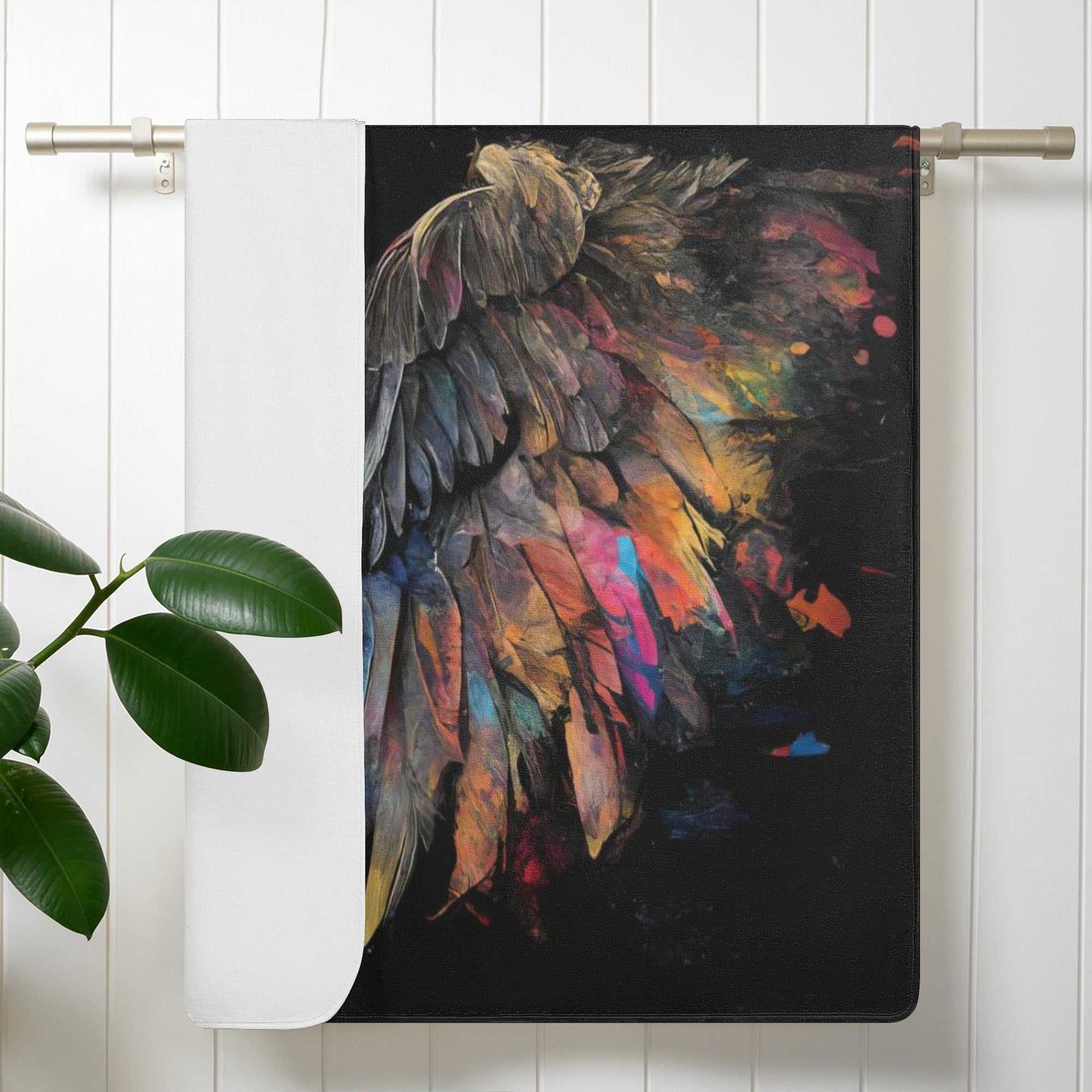 Mrs Shit - Bath / Beach Towel - Rainbow Angel Wings