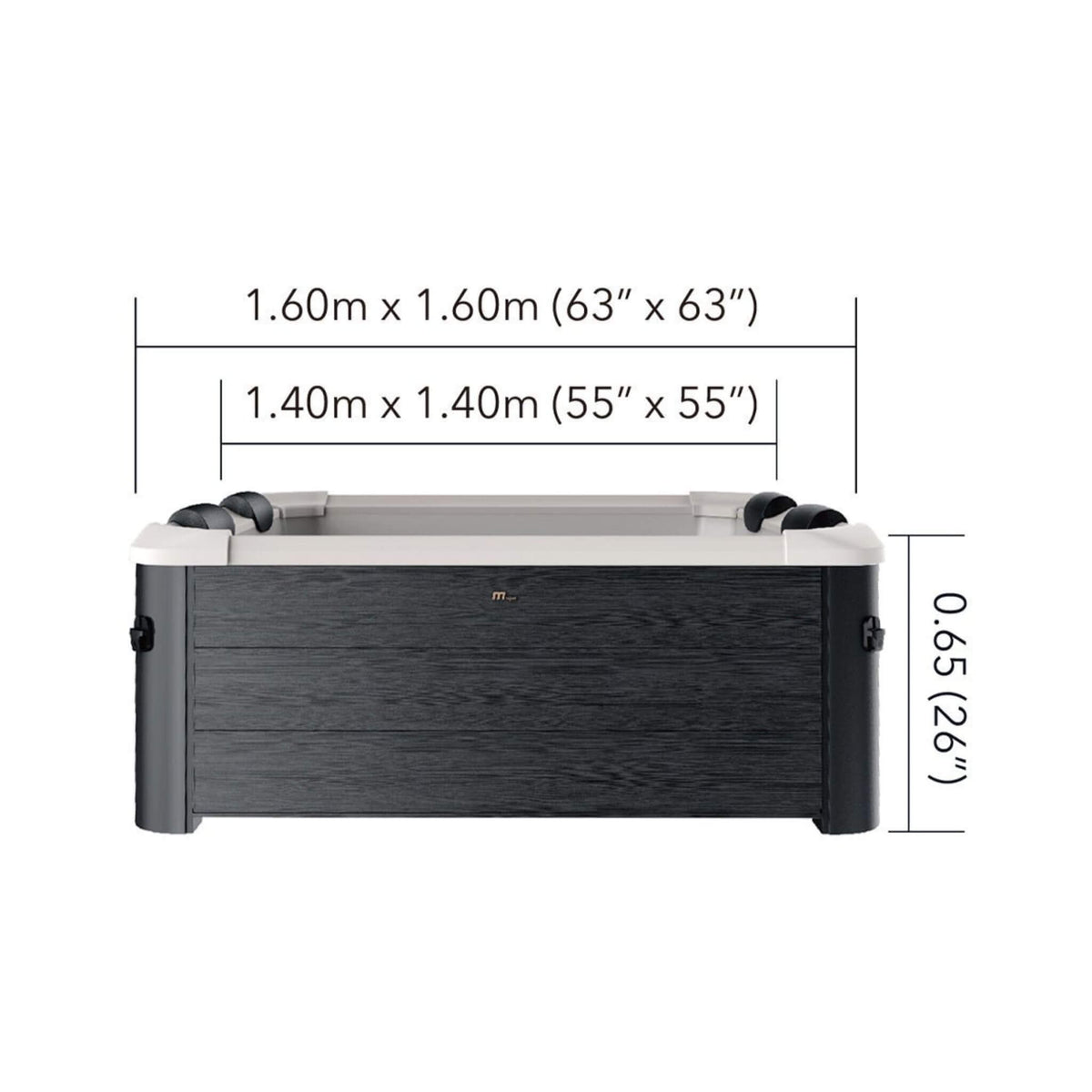 MSpa Oslo Frame 6-Person 120 Jets Square Spa W/ LED Lights & Integrated App Control [F-OS063W] (SAK93516)