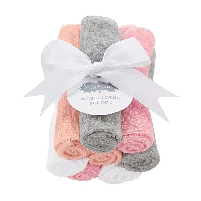 Mud Pie Girl Washcloths Set