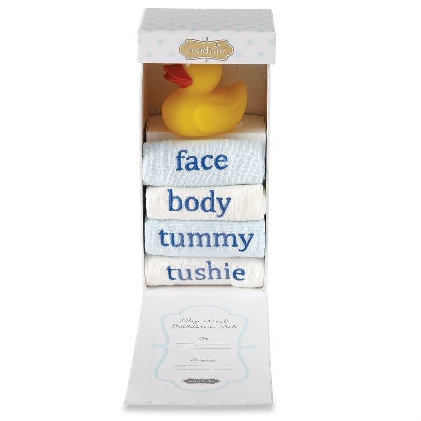 Mud Pie My First Bath Washcloths Blue