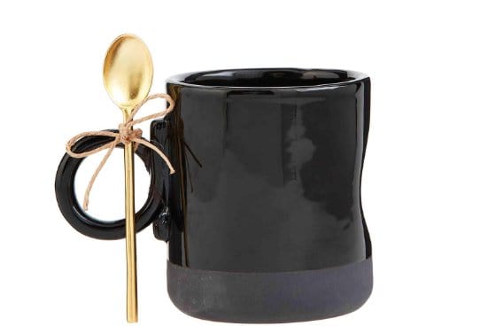 Mud Pie Black Coffee Mug Set
