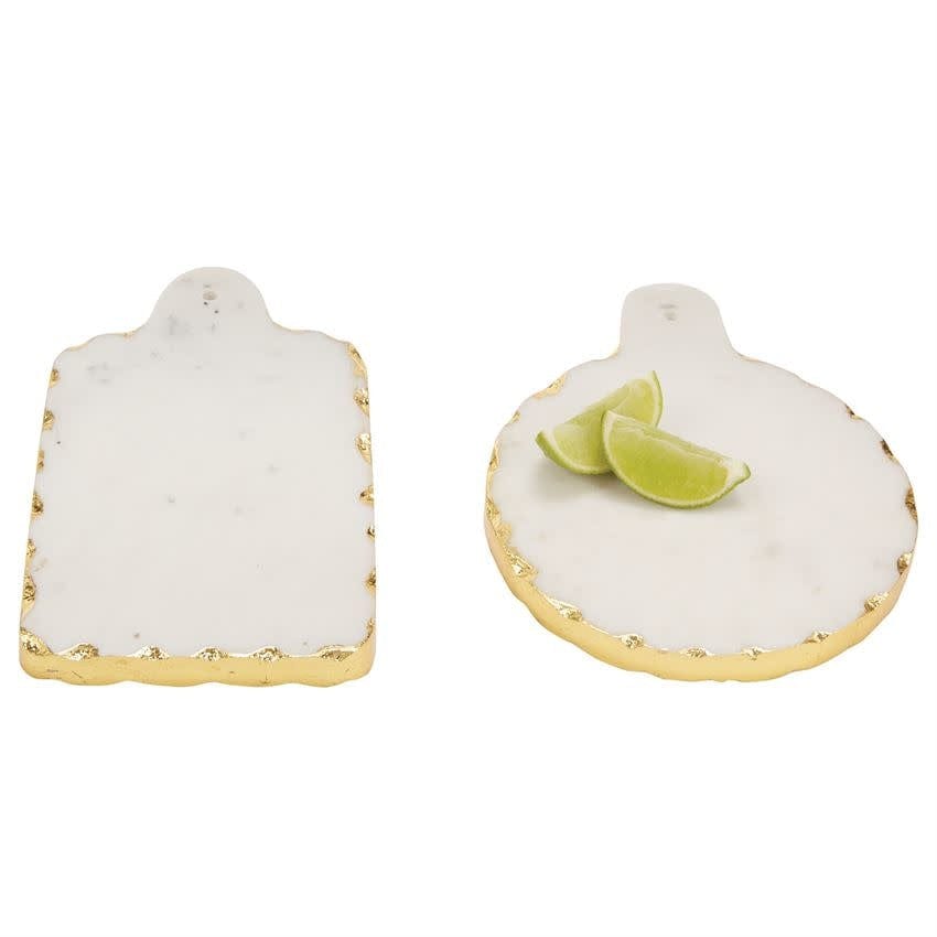 Mud Pie Rectangular Gold Marble Board