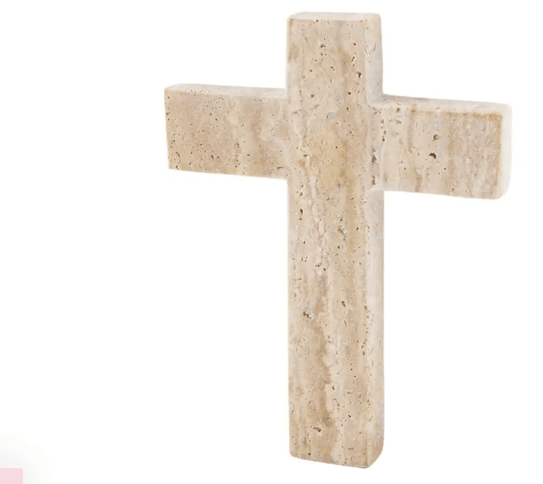 Mud Pie Travertine Cross - Cream