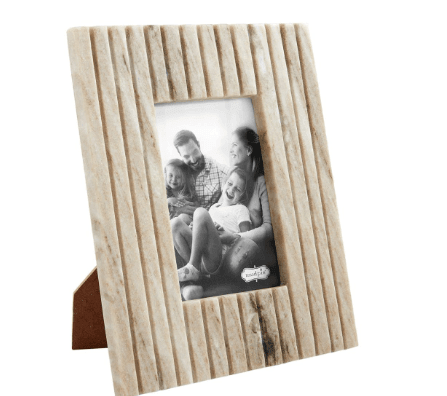 Mud Pie Small Stripe Tan Marble Frame