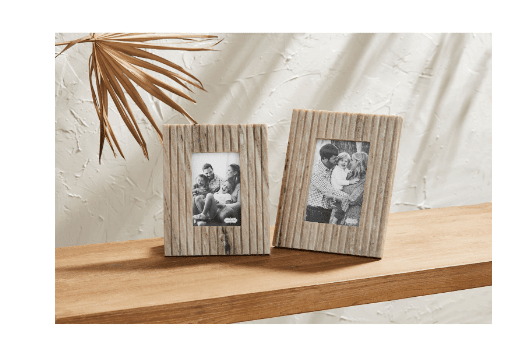 Mud Pie Small Stripe Tan Marble Frame