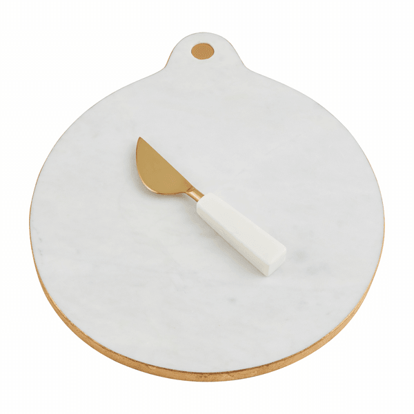 Mud Pie Round Marble & Gold Board Set