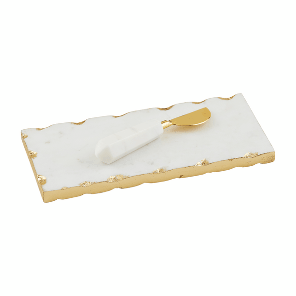 Mud Pie White Marble Everything Plate