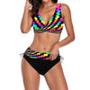 Multicolored Plus Size Bikini Women Halter Triangle Bikini Tie Side Bottom Bikini Bathing Suit Swimwear Push Up Swimsuit High Waist Bikini Set Cute Bathing Suit Beachwear Swimming Suit