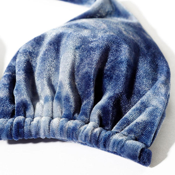 Multicolored Women Swimwear Modern Push Up Swimsuit Micro Bikinis Set Swimming Bathing Suit Beachwear Bikini Women's Bikini Set Two Piece Ribbed Padded Front Back Self-tie Triangle Bikini Lace Up Bottom