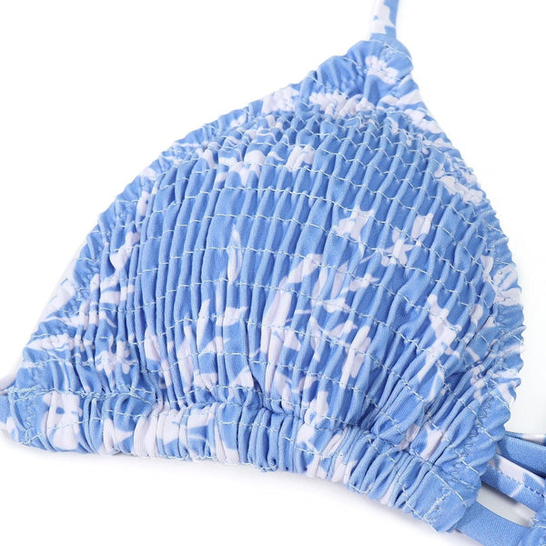 Multicolored Women Swimwear Modern Push Up Swimsuit Micro Bikinis Set Swimming Bathing Suit Beachwear Bikini Women's Bikini Set Two Piece Ribbed Padded Front Back Self-tie Triangle Bikini Lace Up Bottom