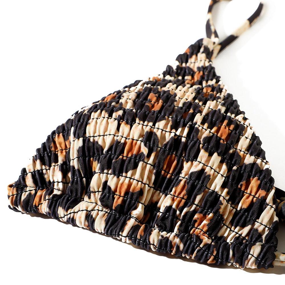 Multicolored Women Swimwear Modern Push Up Swimsuit Micro Bikinis Set Swimming Bathing Suit Beachwear Bikini Women's Bikini Set Two Piece Ribbed Padded Front Back Self-tie Triangle Bikini Lace Up Bottom