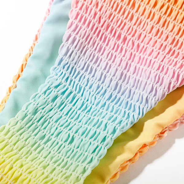 Multicolored Women Swimwear Modern Push Up Swimsuit Micro Bikinis Set Swimming Bathing Suit Beachwear Bikini Women's Bikini Set Two Piece Ribbed Padded Front Back Self-tie Triangle Bikini Lace Up Bottom