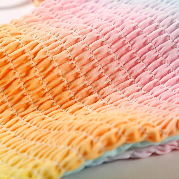 Multicolored Women Swimwear Modern Push Up Swimsuit Micro Bikinis Set Swimming Bathing Suit Beachwear Bikini Women's Bikini Set Two Piece Ribbed Padded Front Back Self-tie Triangle Bikini Lace Up Bottom