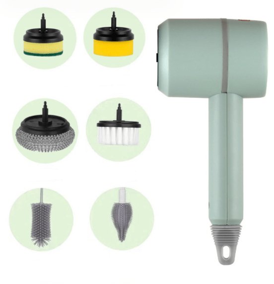 Multifunctional Electric Cleaning Brush with Scouring Pad Attachment