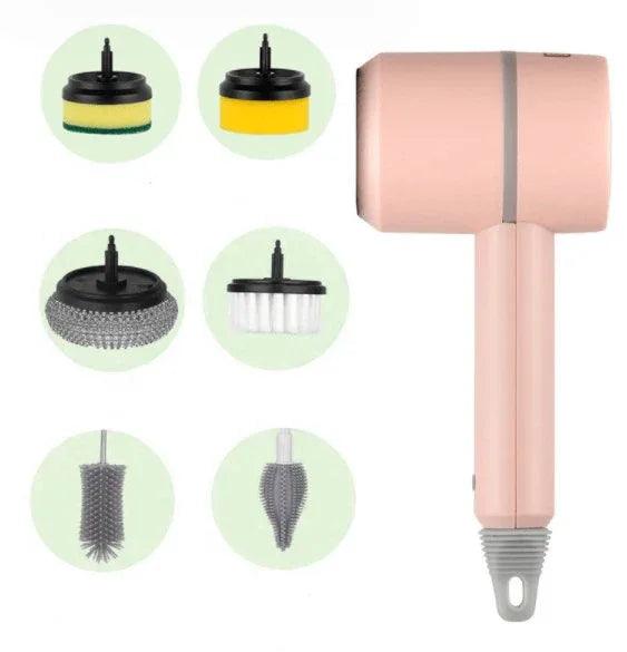 Multifunctional Electric Cleaning Brush with Scouring Pad Attachment - Gifts for You 'n Me