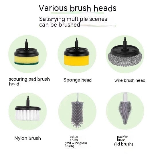 Multifunctional Electric Cleaning Brush with Scouring Pad Attachment
