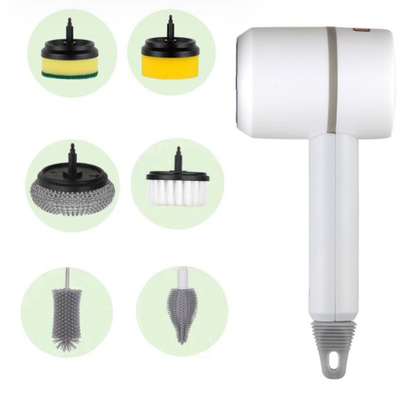 Multifunctional Electric Cleaning Brush with Scouring Pad Attachment