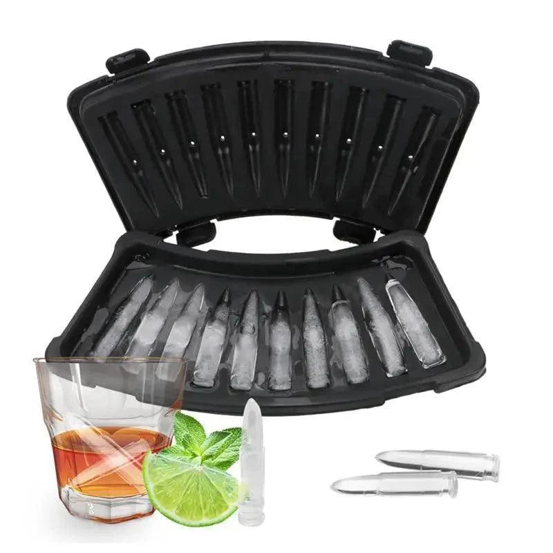 Multifunctional Ice Cube Maker Creative Silica Gel Gun Bullet Skull Shape Tray Mold Home Bar Party Cool Whiskey Wine Ice Cream Bar Tool
