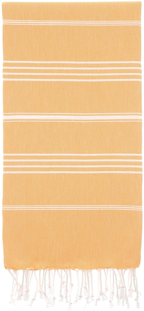 Mustard Monaco Turkish Towel – Lightweight Quick Dry Beach & Bath Towel, Luxury Turkish Cotton Spa Towel, Travel & Pool Towel