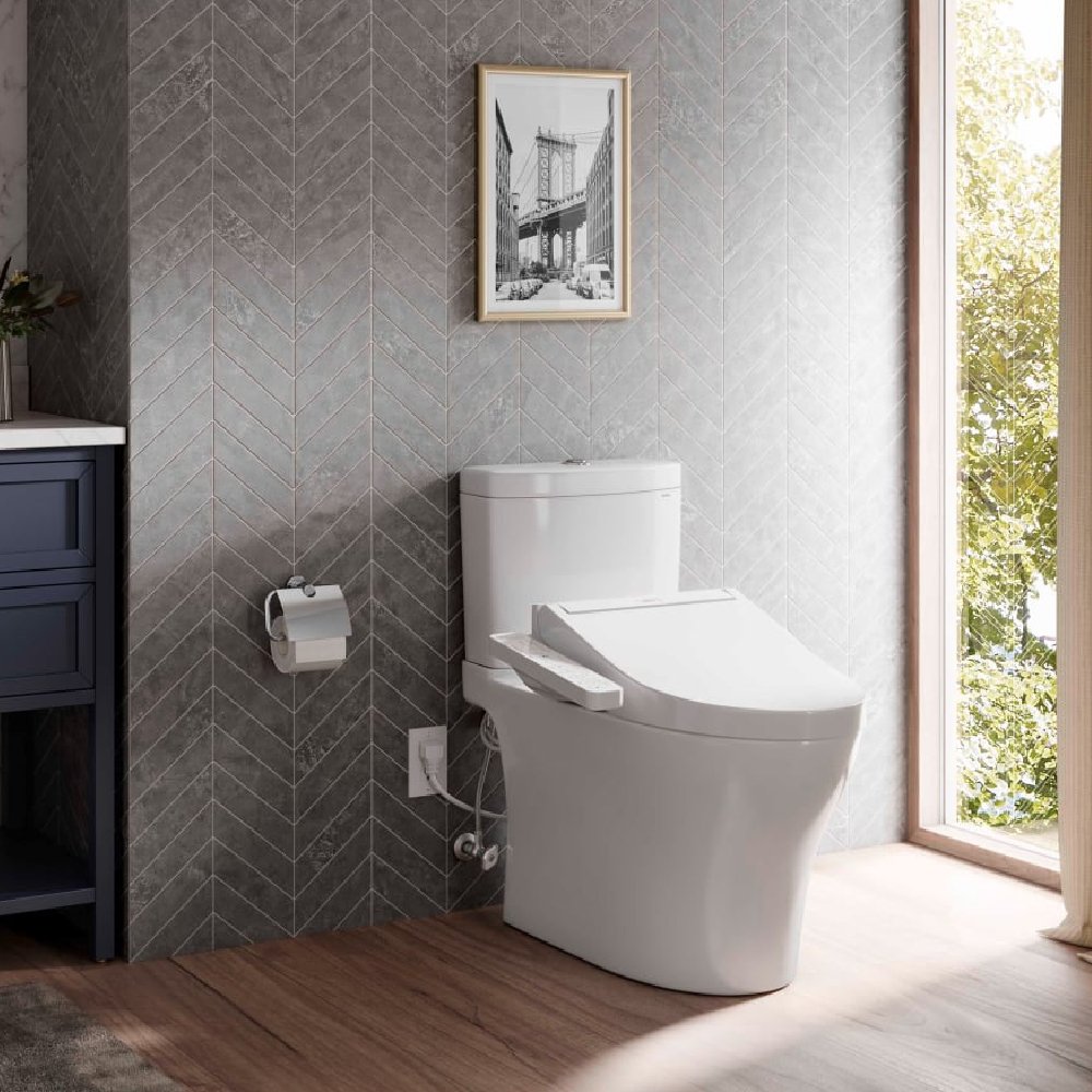 [MW4463074CEMFGN#01] TOTO Aquia IV Washlet C2 With 1.28 GPF and 0.9 GPF Universal Height Elongated Bidet Toilet (SAK10613)