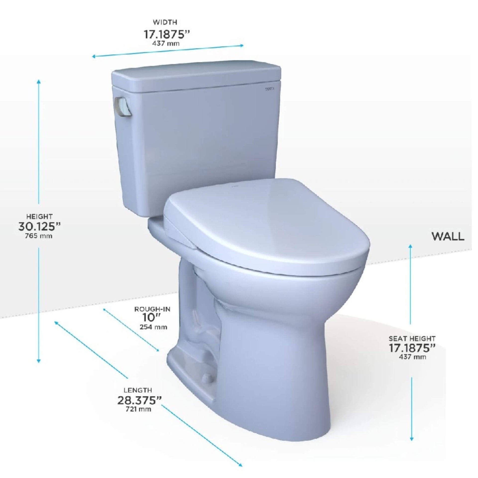 [MW7764736CEFGA.10#01] TOTO Drake Washlet S7A With 1.28 GPF Universal Height 10-Inch Rough-In Elongated Bidet Toilet (SAK35691)