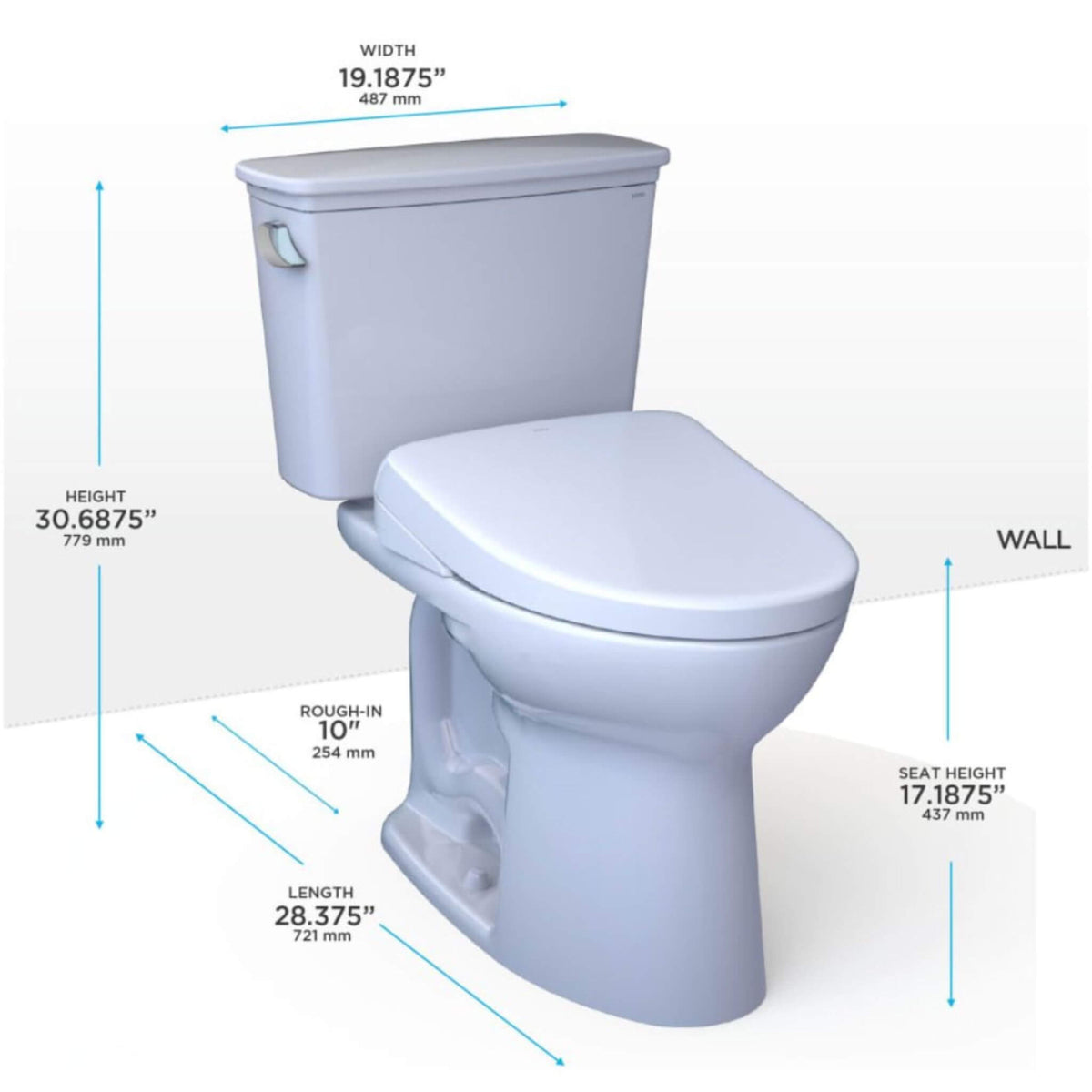[MW7864726CEFG.10#01] TOTO Drake Elongated Chair Height Transitional Toilet With S7 Bidet Seat And 10