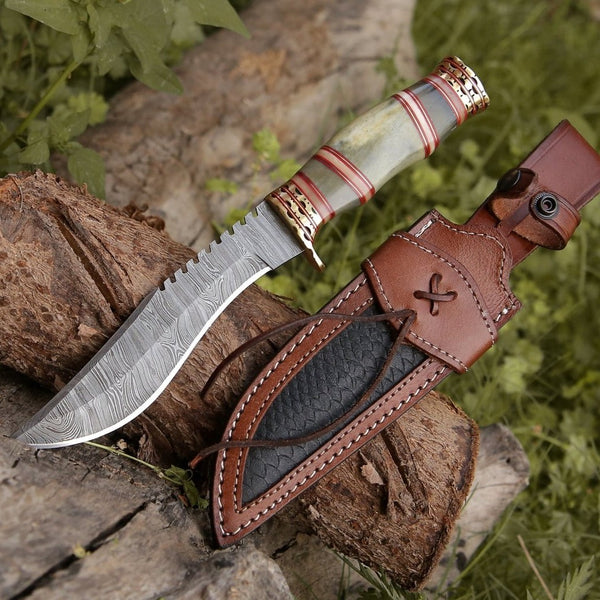 Mythic Kukri Knife with Bone & Brass Handle