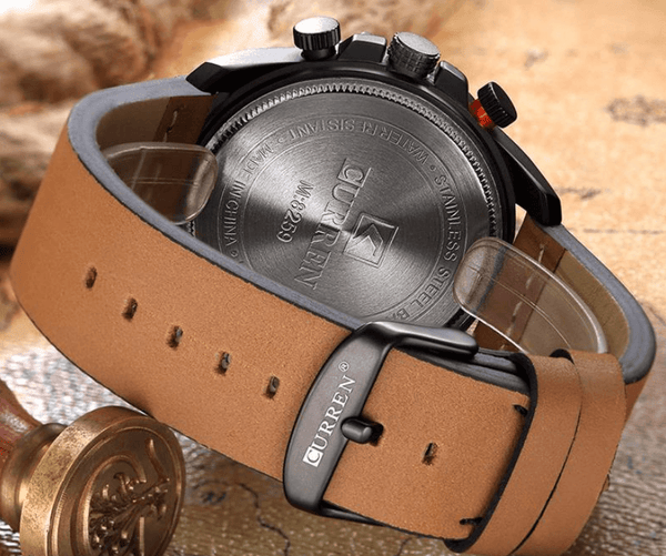 Men's  Waterproof Retro Style Watch With Excellent  Background, Chronometers  Large Numbers Perfect Gift