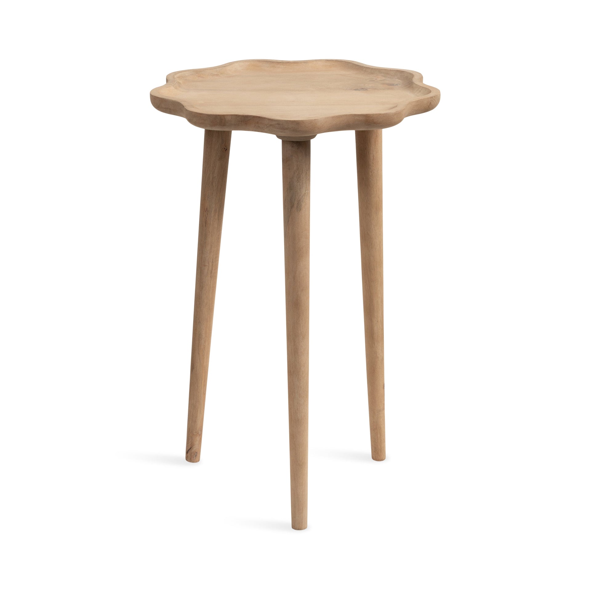 Alezar Scallop Wood Side Table