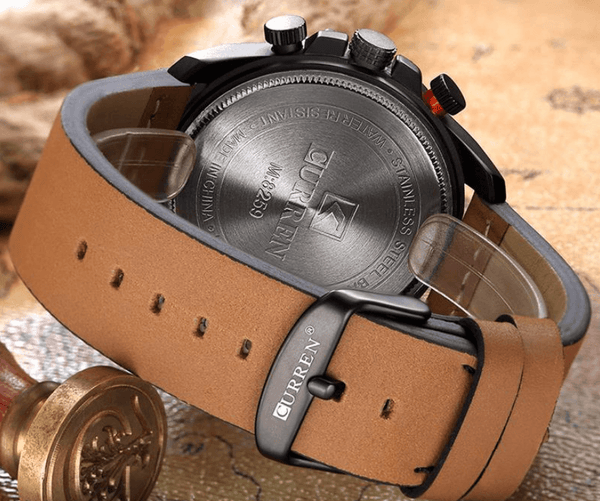 Men's  Waterproof Retro Style Watch With Excellent  Background, Chronometers  Large Numbers Perfect Gift