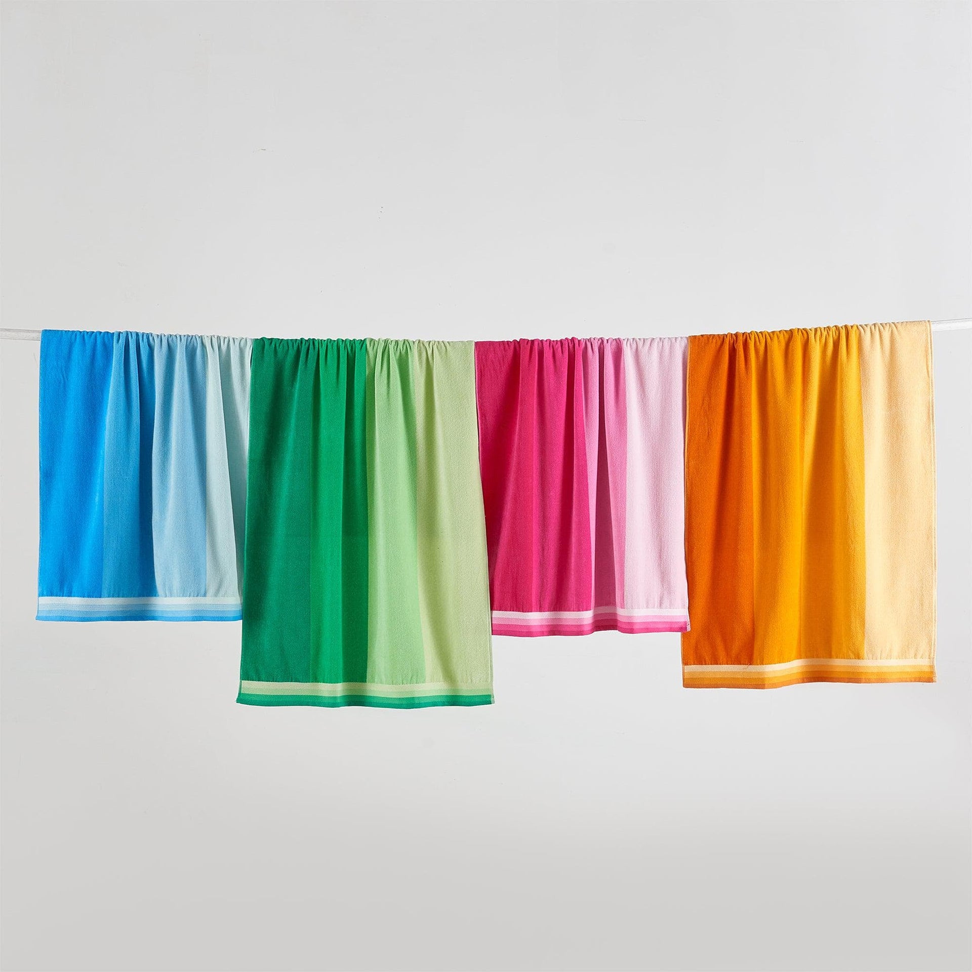 Cotton Velour Cabana Stripe Beach Towel - Novia Collection