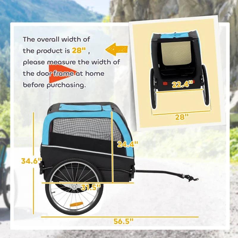 Dog Bike Trailer, Pet Cart Bicycle Carrier with 20