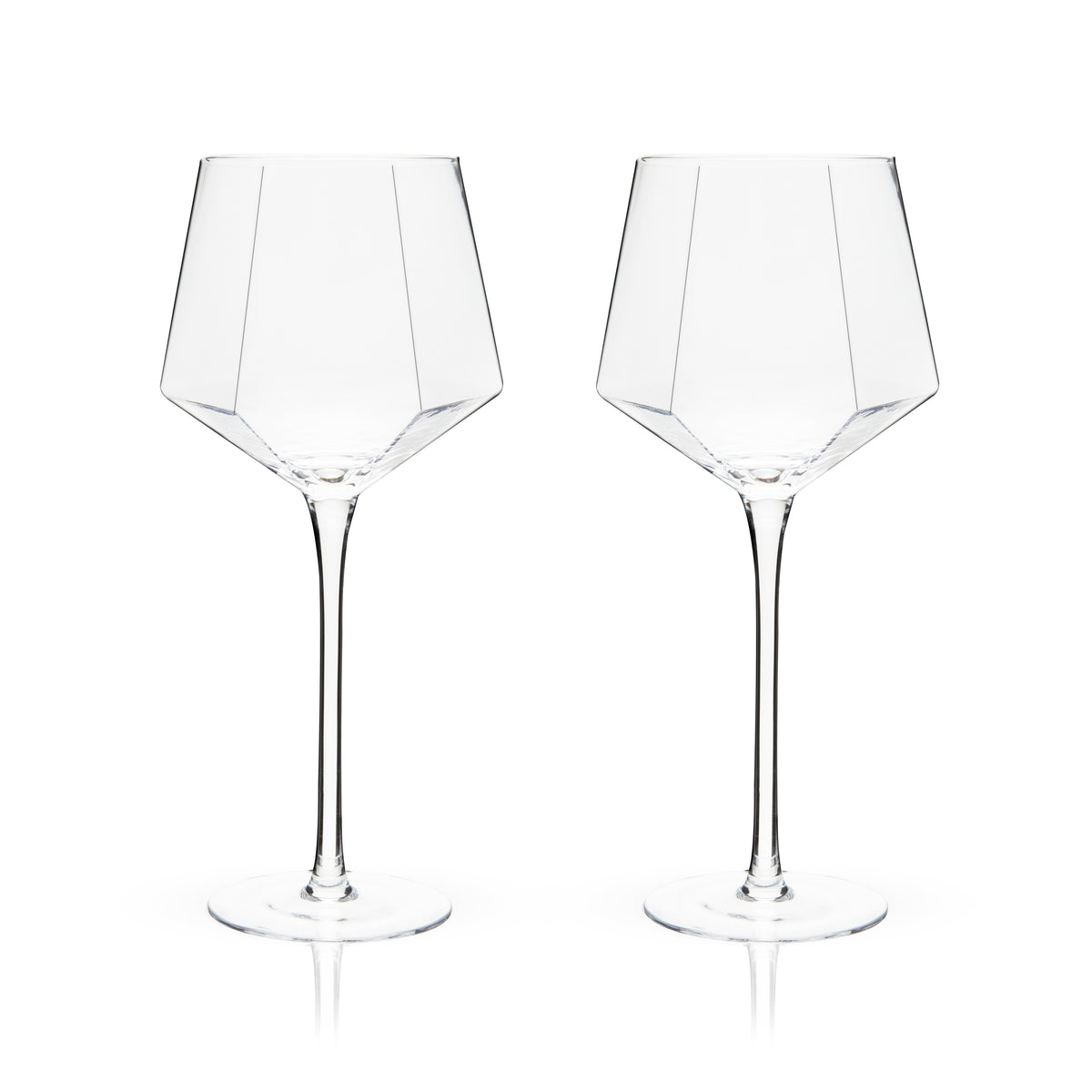 Seneca Diamond Crystal Wine Glasses Set of 2