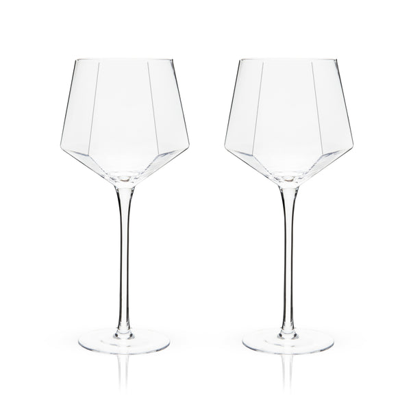 Seneca Diamond Crystal Wine Glasses Set of 2