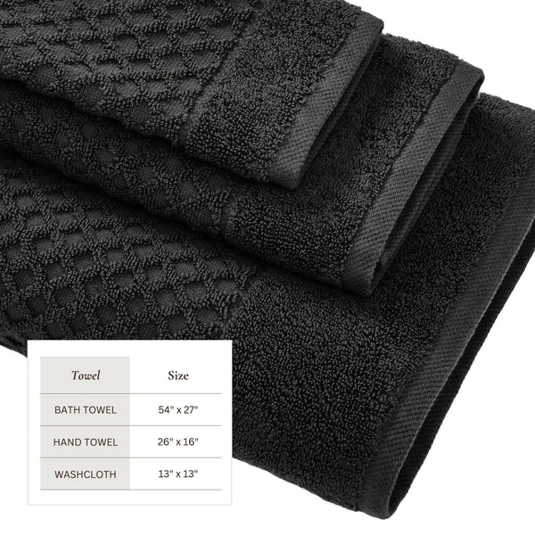 Cotton Diamond Waffle Weave Bath Towel Set - Grayson Collection