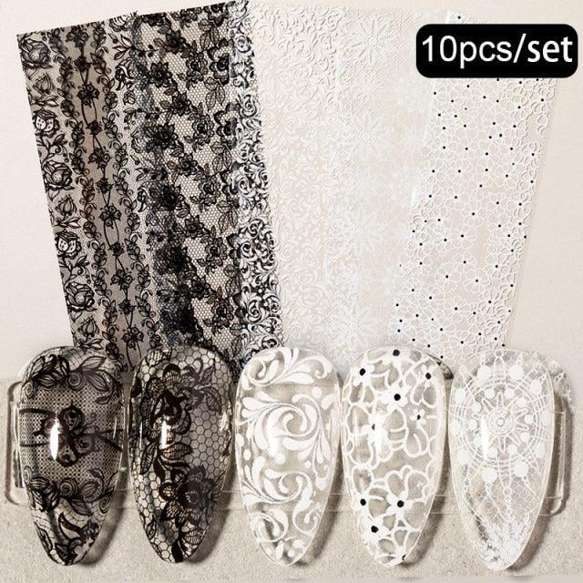 Nail Foils Marble Flower Series Iridescent Nail Art Transfer Sticker Paper Slider Nail Water Decal Design Manicures Decorations  Art Manicures Decoration New Gold Nail Transfer Foils for Nail Arts Nails Supply Holographic Effect Nail Art Foil Stickers Hol