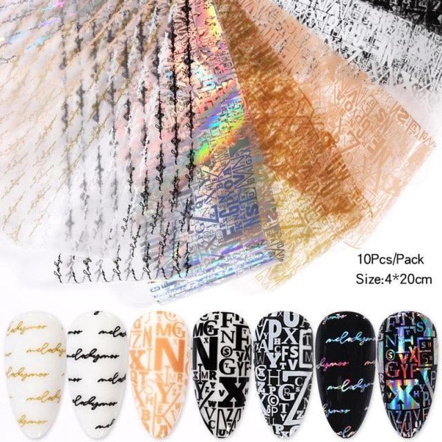 Nail Foils Marble Flower Series Iridescent Nail Art Transfer Sticker Paper Slider Nail Water Decal Design Manicures Decorations  Art Manicures Decoration New Gold Nail Transfer Foils for Nail Arts Nails Supply Holographic Effect Nail Art Foil Stickers Hol