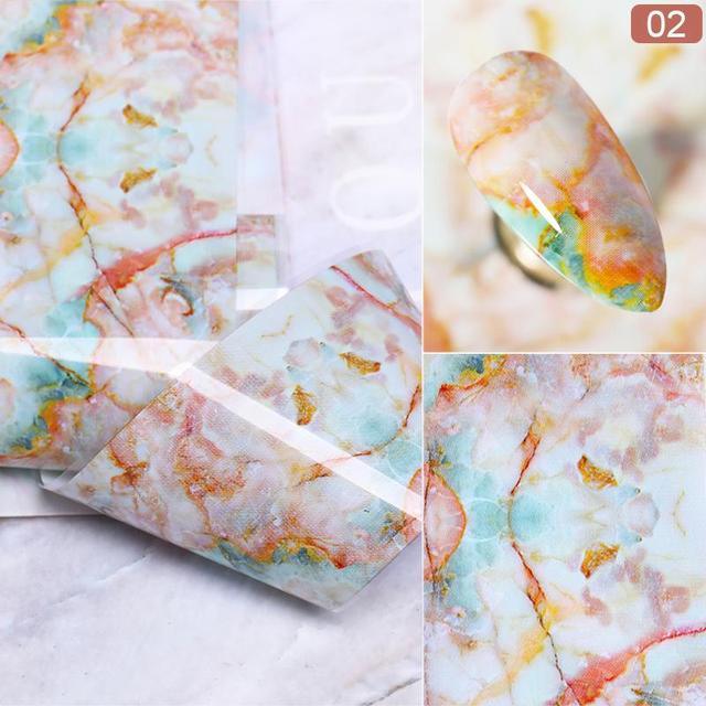 Nail Foils Marble Flower Series Iridescent Nail Art Transfer Sticker Paper Slider Nail Water Decal Design Manicures Decorations  Art Manicures Decoration New Gold Nail Transfer Foils for Nail Arts Nails Supply Holographic Effect Nail Art Foil Stickers Hol