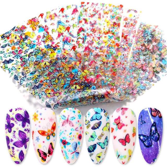 Nail Foils Marble Flower Series Iridescent Nail Art Transfer Sticker Paper Slider Nail Water Decal Design Manicures Decorations  Art Manicures Decoration New Gold Nail Transfer Foils for Nail Arts Nails Supply Holographic Effect Nail Art Foil Stickers Hol
