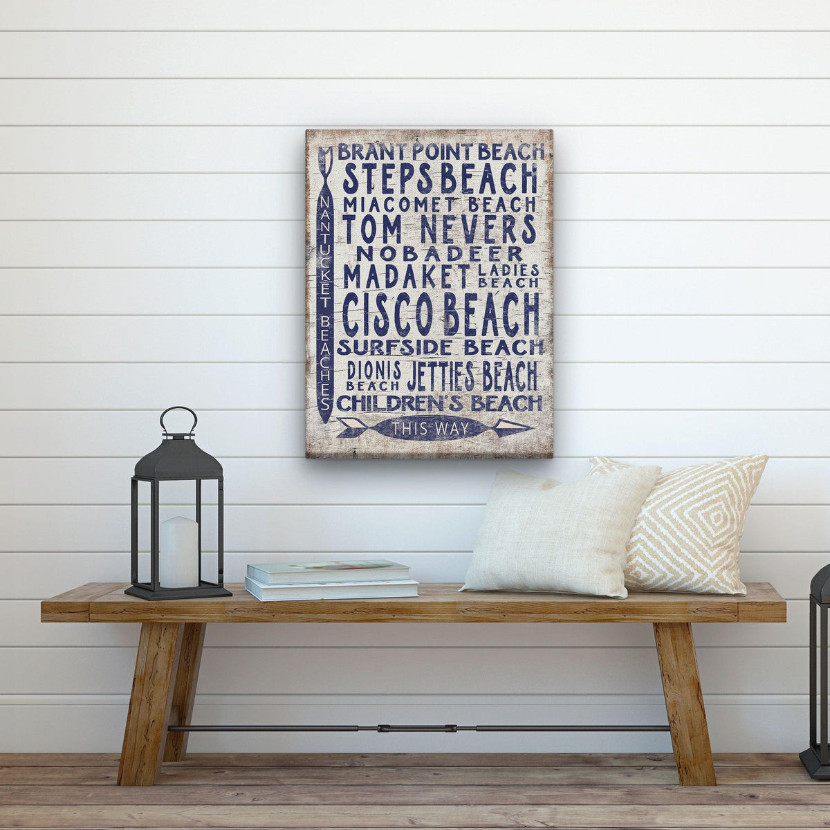 Vintage Nantucket Beaches Sign | Cisco Steps Madaket Surfside Beaches