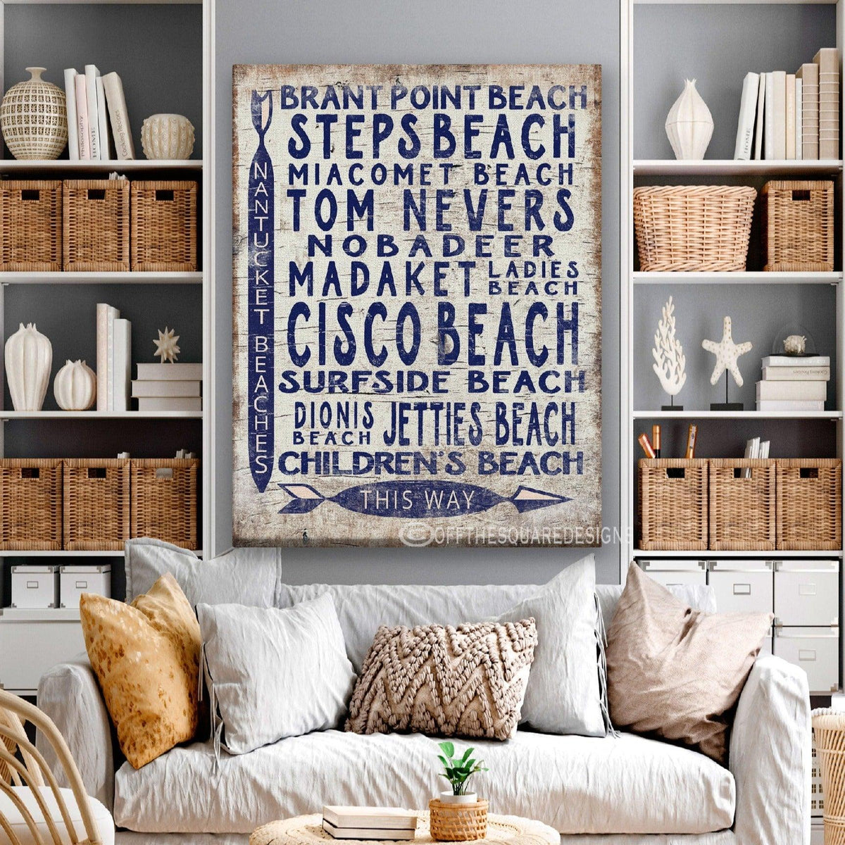 Vintage Nantucket Beaches Sign | Cisco Steps Madaket Surfside Beaches